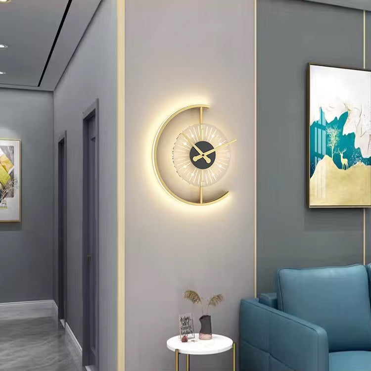 2in1 Golden clock with lamp