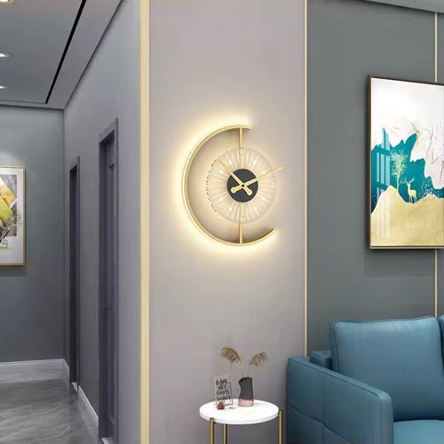 2in1 Golden clock with lamp