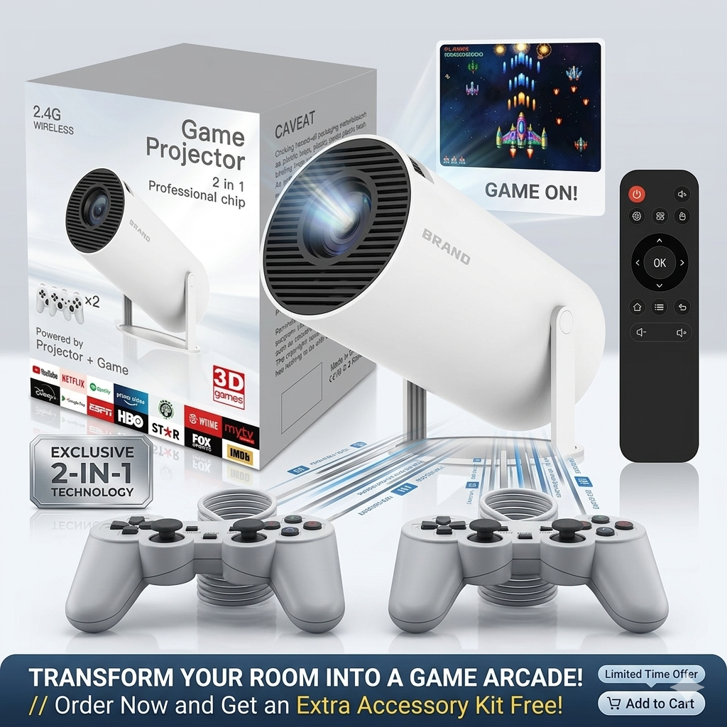 HD Smart Gaming Projector & YouTube,Netflix