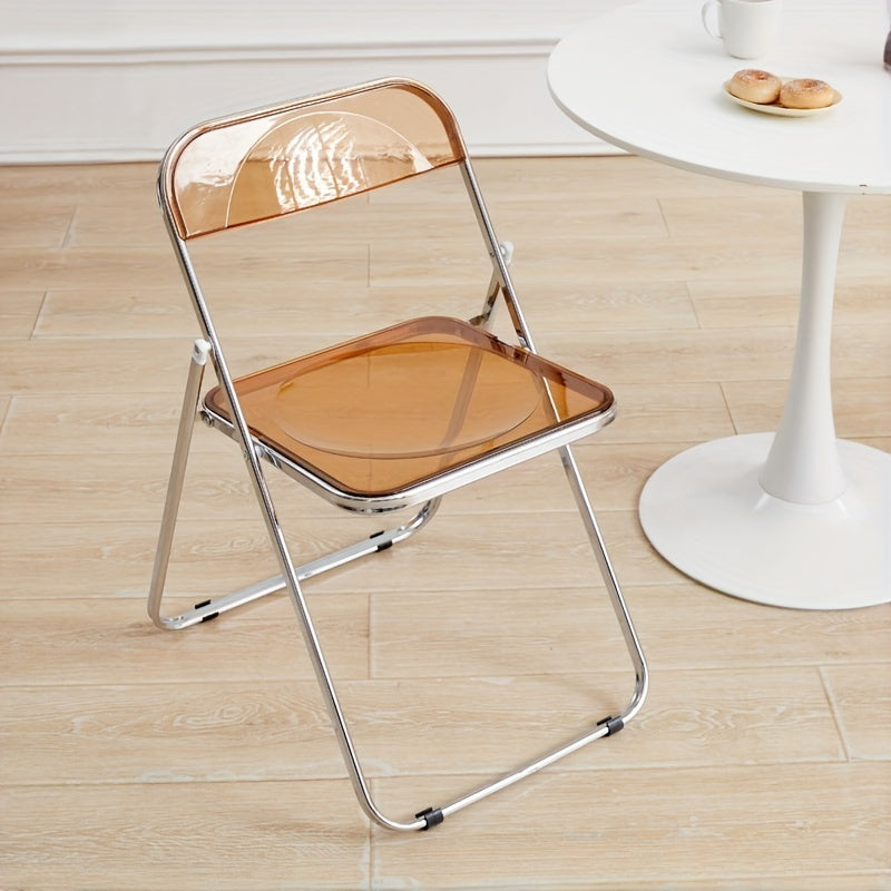 Modern White & Black Metal Folding Chair