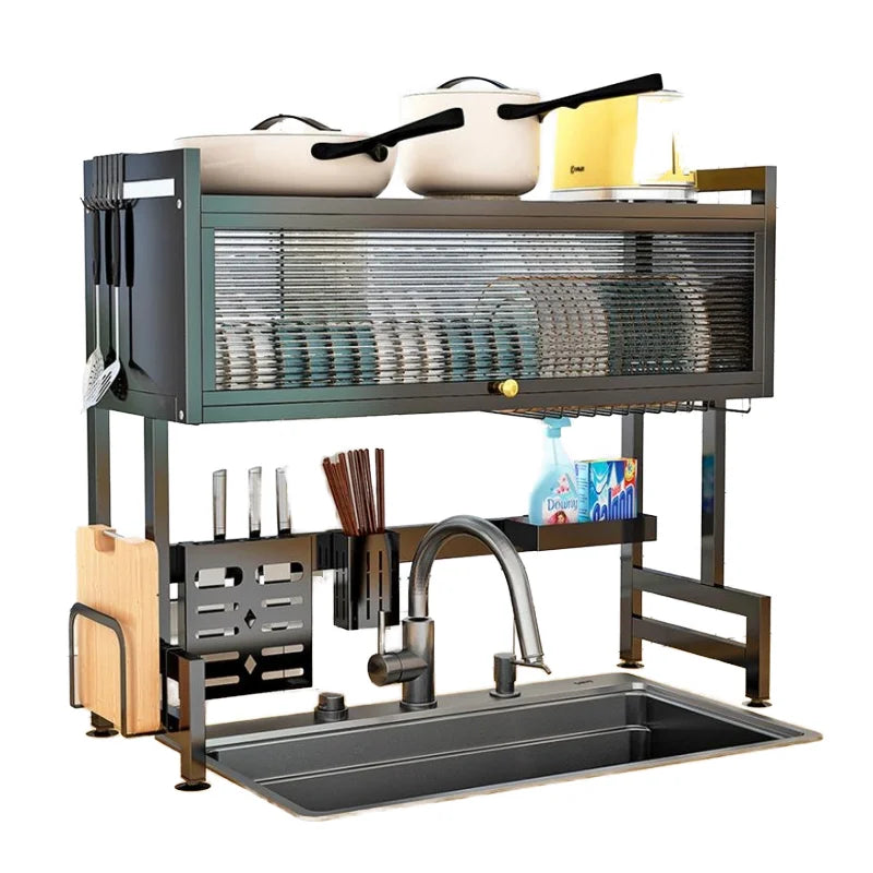 Over the sink steel kitchen rack