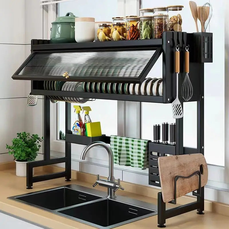 Over the sink steel kitchen rack