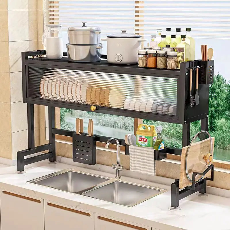 Over the sink steel kitchen rack