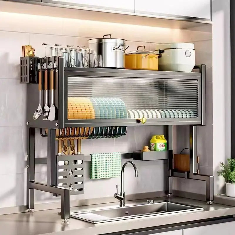 Over the sink steel kitchen rack