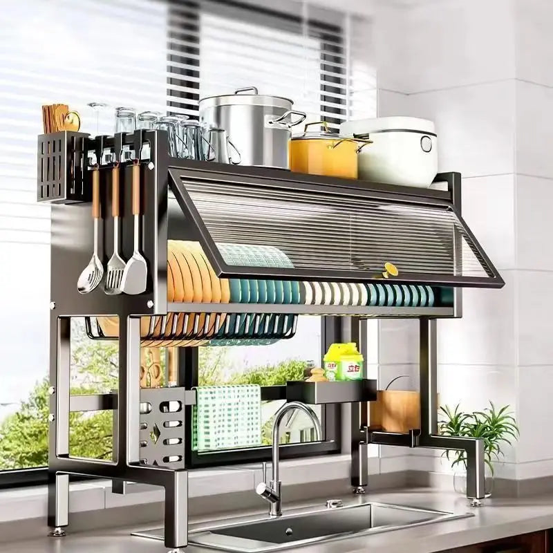 Over the sink steel kitchen rack